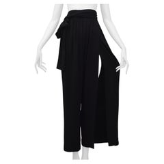 Yves Saint Laurent YSL Black Wrap Pants With Slit