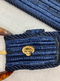 Yves Saint Laurent YSL Blue Braided Belt
