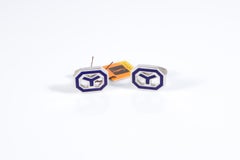 Yves Saint Laurent YSL Blue Octagonal Cufflinks Set
