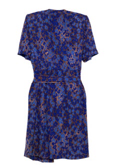 Yves Saint Laurent YSL Blue Printed Silk Dress