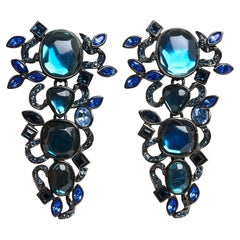 Yves Saint Laurent YSL Boucles d'oreille Maxi Orecchini di serpente prezioso a clip