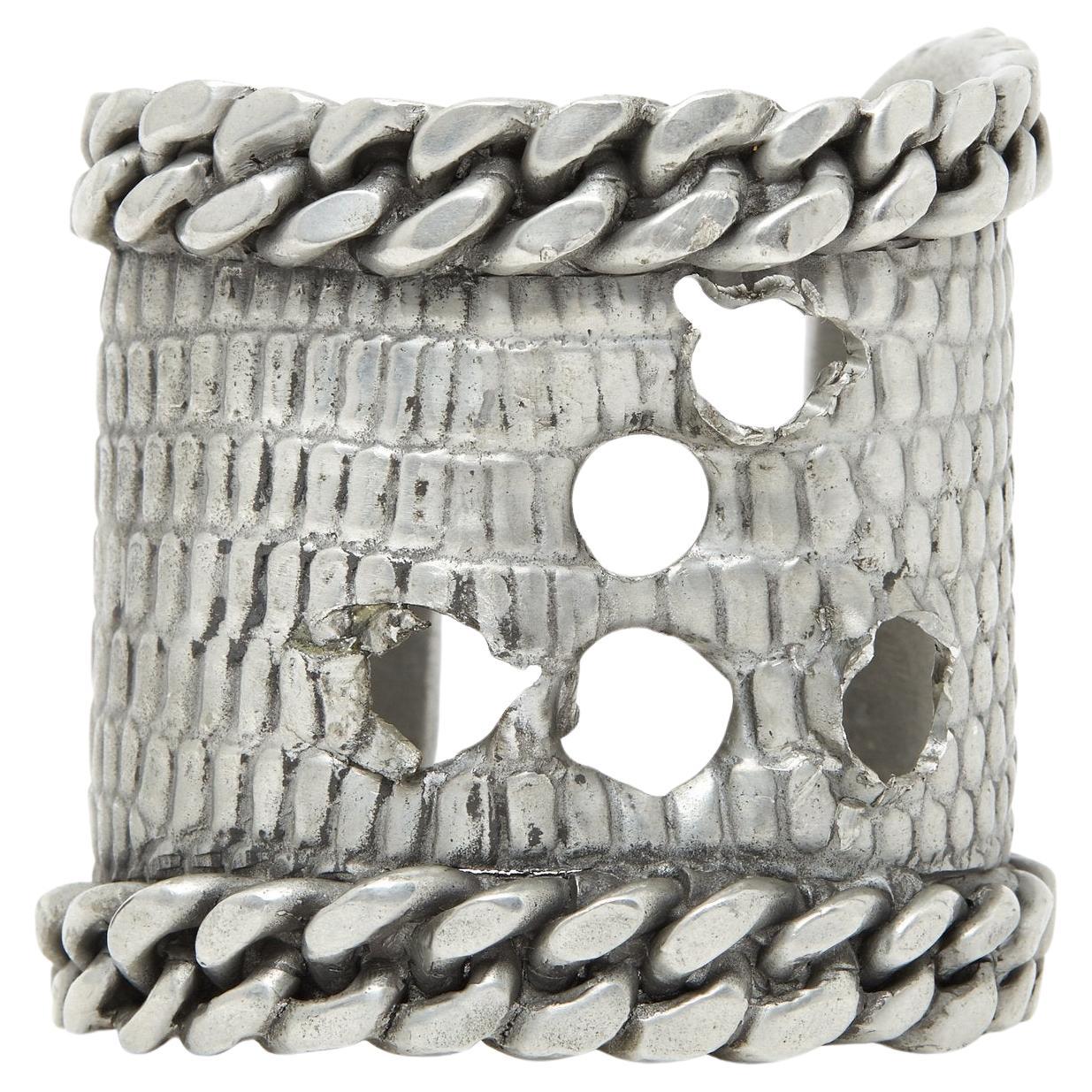 Yves Saint Laurent YSL Bracelet Bullet Silver Metal Cuff Tom Ford
