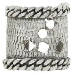 Yves Saint Laurent YSL Bracelet Bullet Silver Metal Cuff Tom Ford