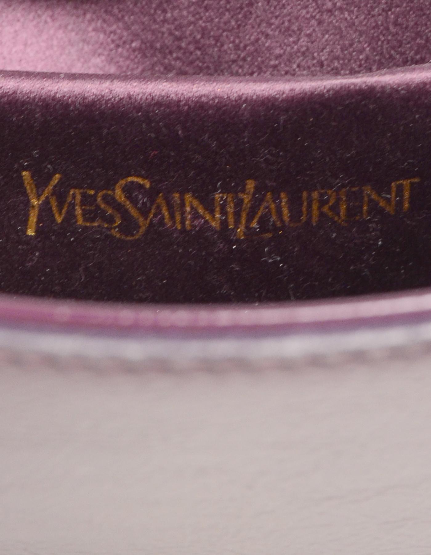 Yves Saint Laurent YSL Burgundy Belle DuJour Patent Leather Clutch  Bag In Excellent Condition In New York, NY
