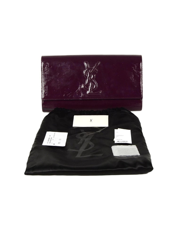 yves saint laurent patent leather clutch