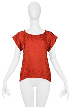 Yves Saint Laurent YSL Burgundy Silk Zebra Print Top