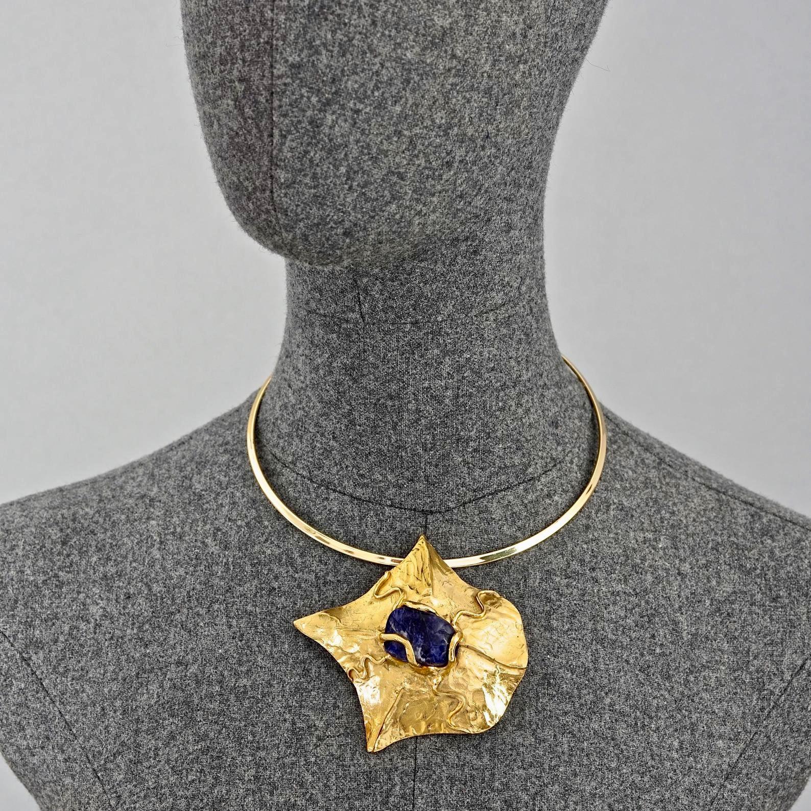 YVES SAINT LAURENT Ysl by Robert Goossens Caged Lapis Lazuli Pendant For Sale 3