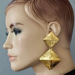 YVES SAINT LAURENT Ysl by Robert Goossens Double Pyramid Dangling Earrings