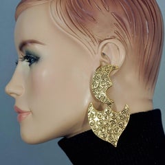 YVES SAINT LAURENT Ysl by Robert Goossens Moon Spiral Etched Dangling Earrings