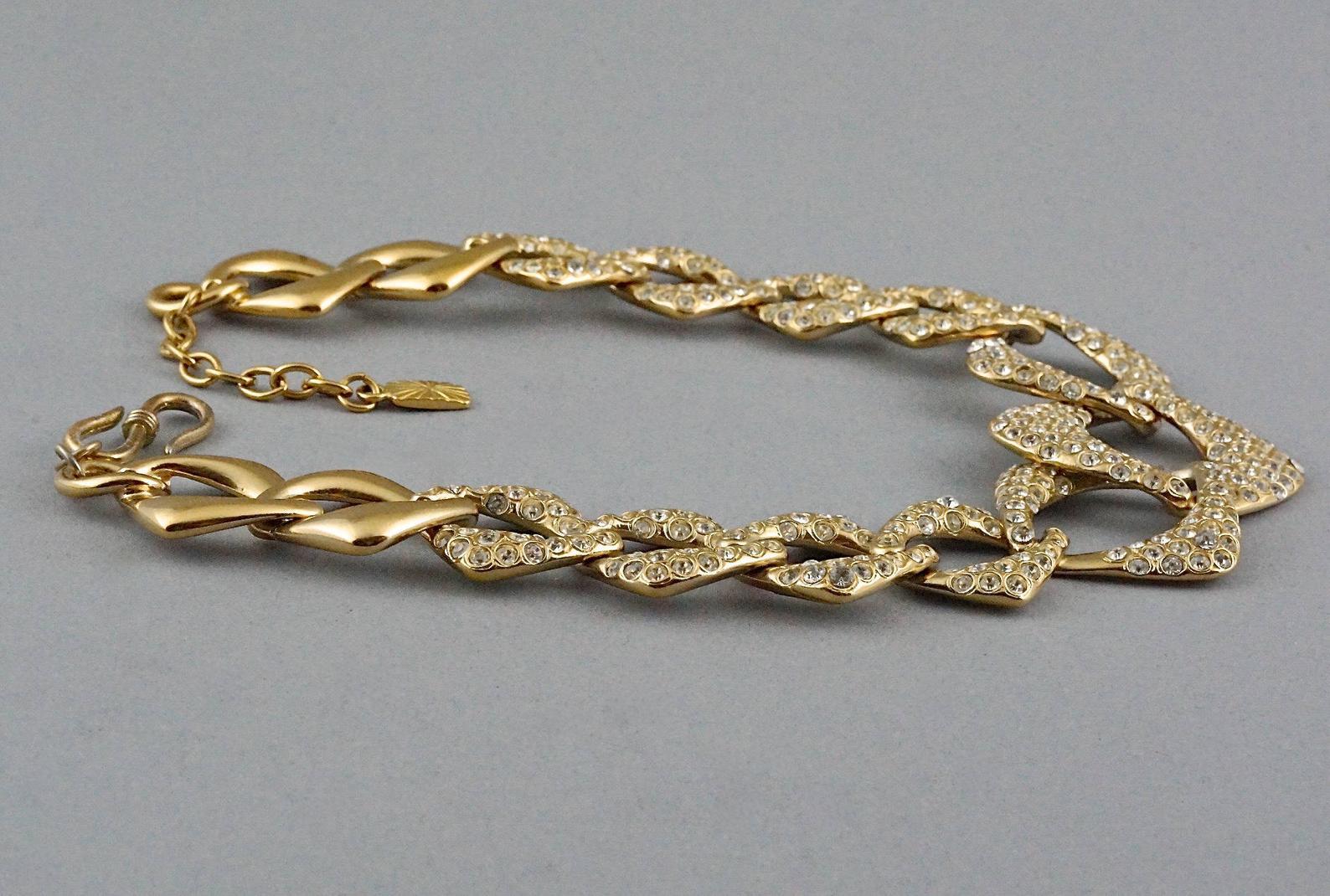 Women's YVES SAINT LAURENT Ysl by Robert Goossens Rhinestone Chain Choker Necklace For Sale