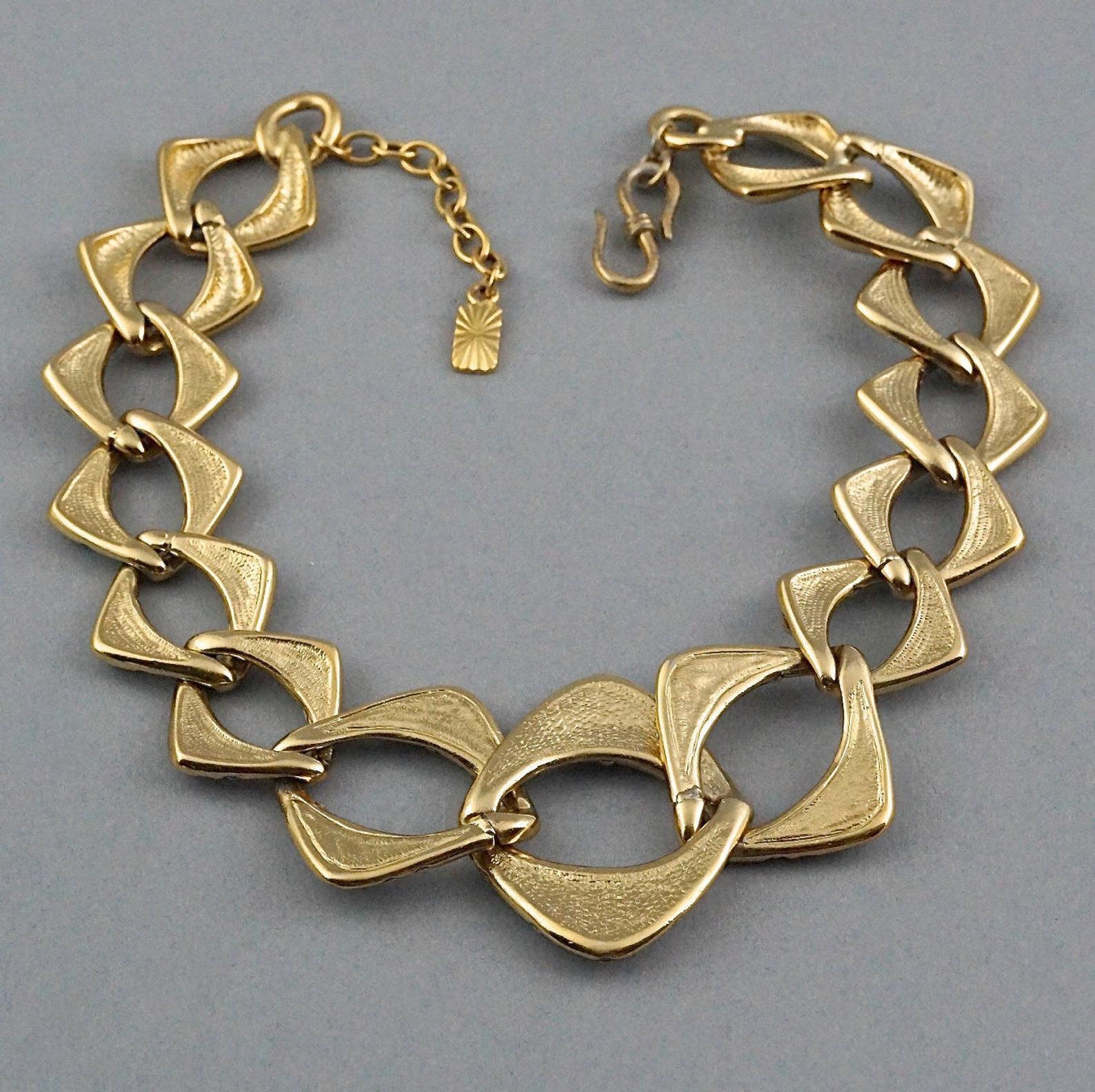 YVES SAINT LAURENT Ysl by Robert Goossens Rhinestone Chain Choker Necklace For Sale 1