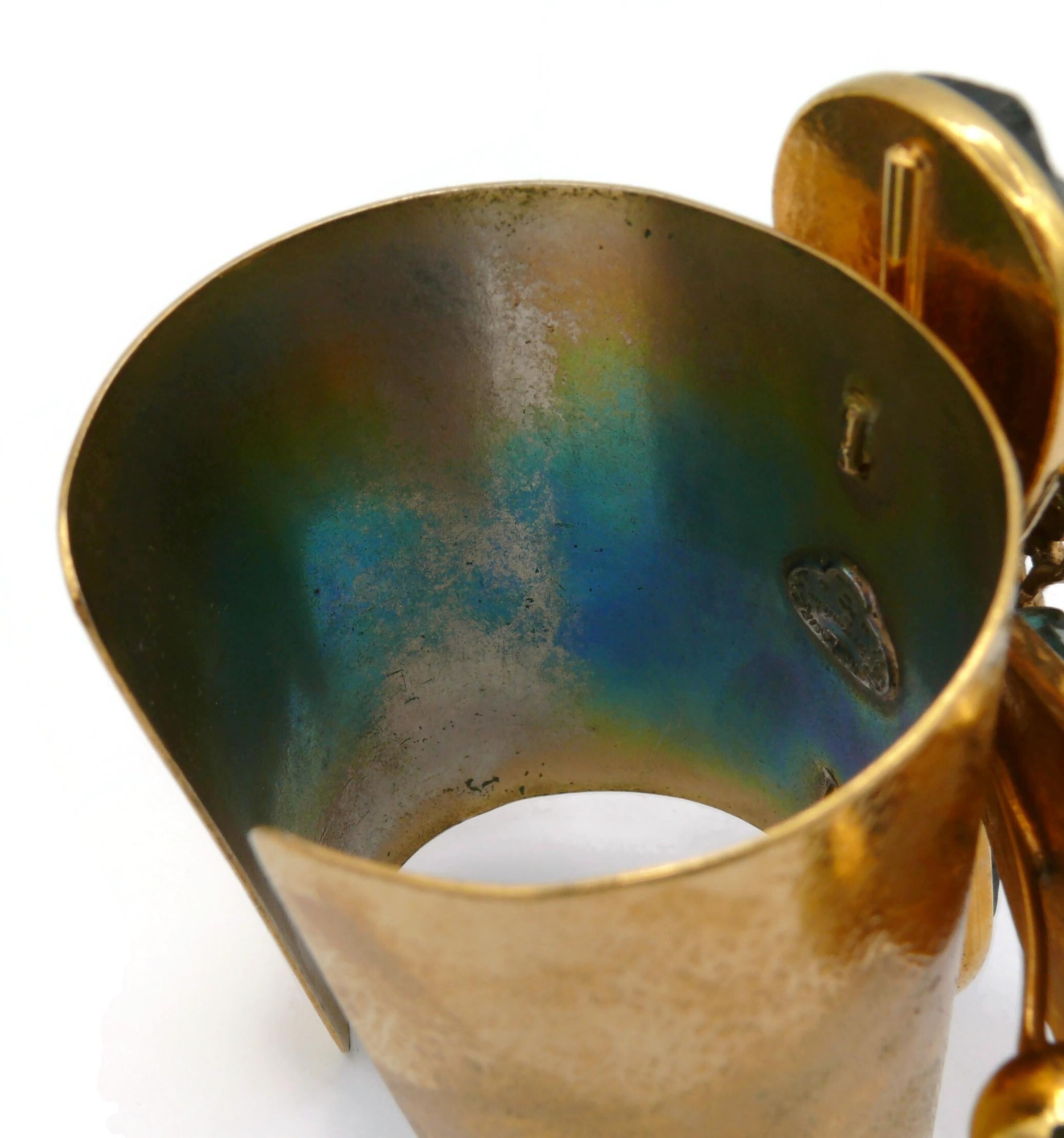 YVES SAINT LAURENT YSL by ROBERT GOOSSENS Vintage Blue Resin Cuff Bracelet For Sale 11