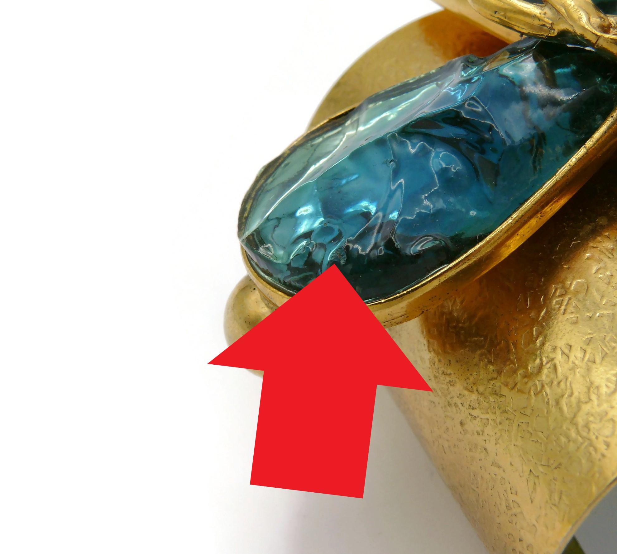 YVES SAINT LAURENT YSL by ROBERT GOOSSENS Vintage Blue Resin Cuff Bracelet For Sale 15