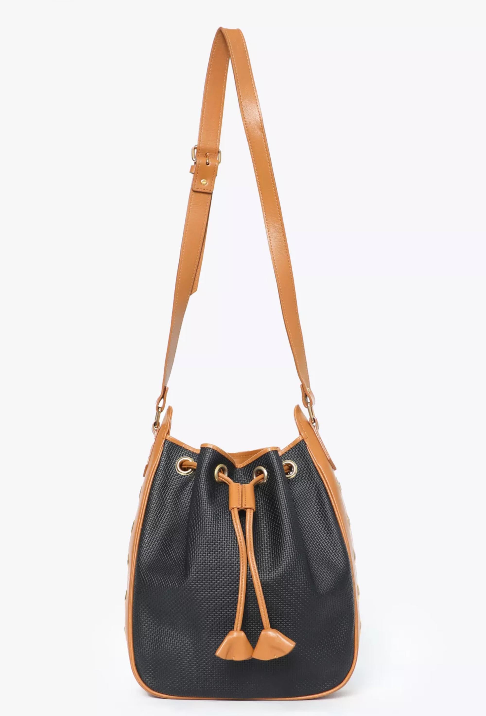 Yves Saint Laurent YSL by Tom Ford Black Drawstring Tote Bag en vente 1