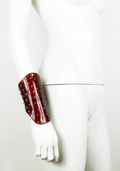 Yves Saint Laurent YSL by Tom Ford Documented Brown Lucite Crystal Cuff Bracelet