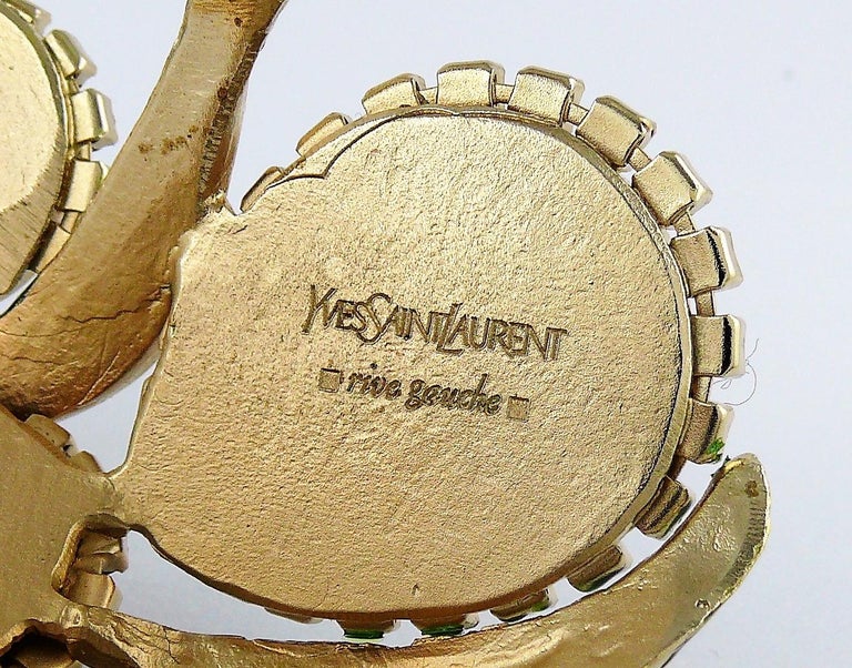 Yves Saint Laurent YSL Jewelled Orchid Runway Cuff Bracelet at 1stDibs