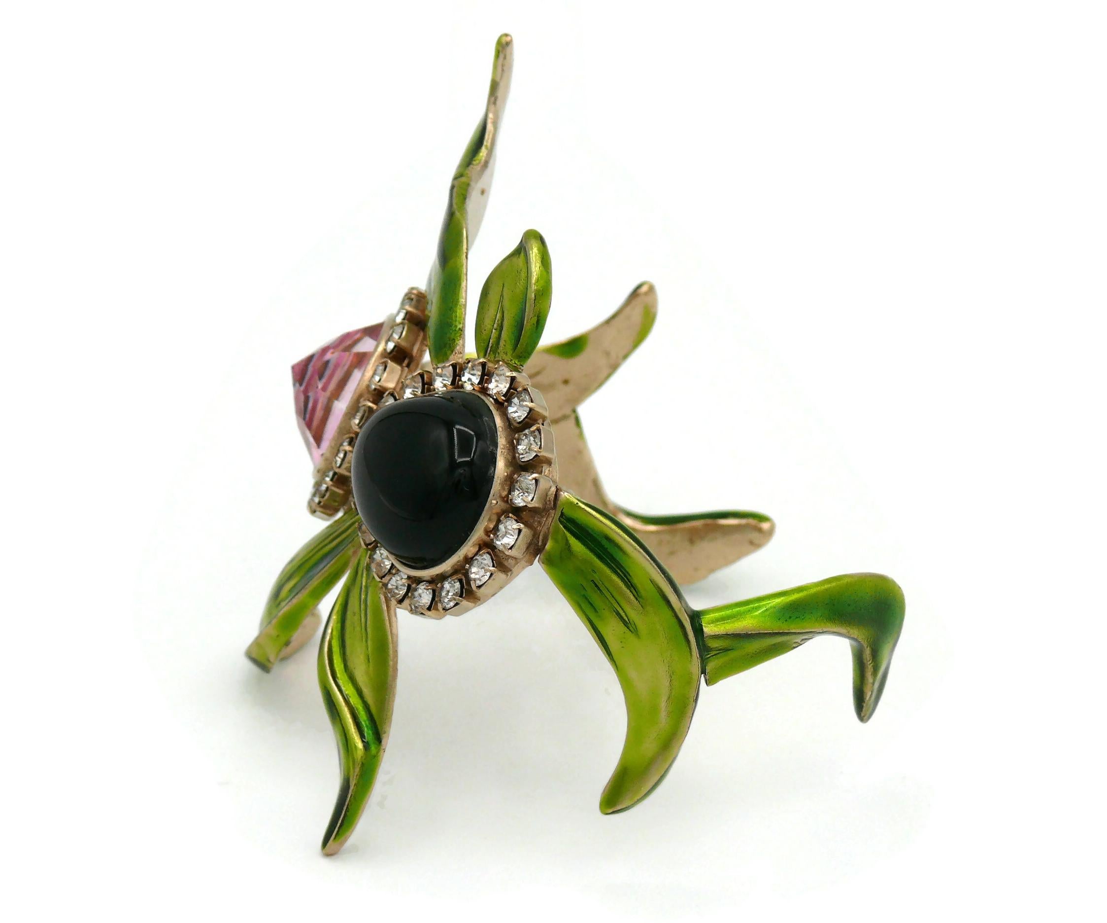 YVES SAINT LAURENT YSL by TOM FORD Paire de bracelets manchettes en forme d'orchidée ornée de bijoux en vente 10