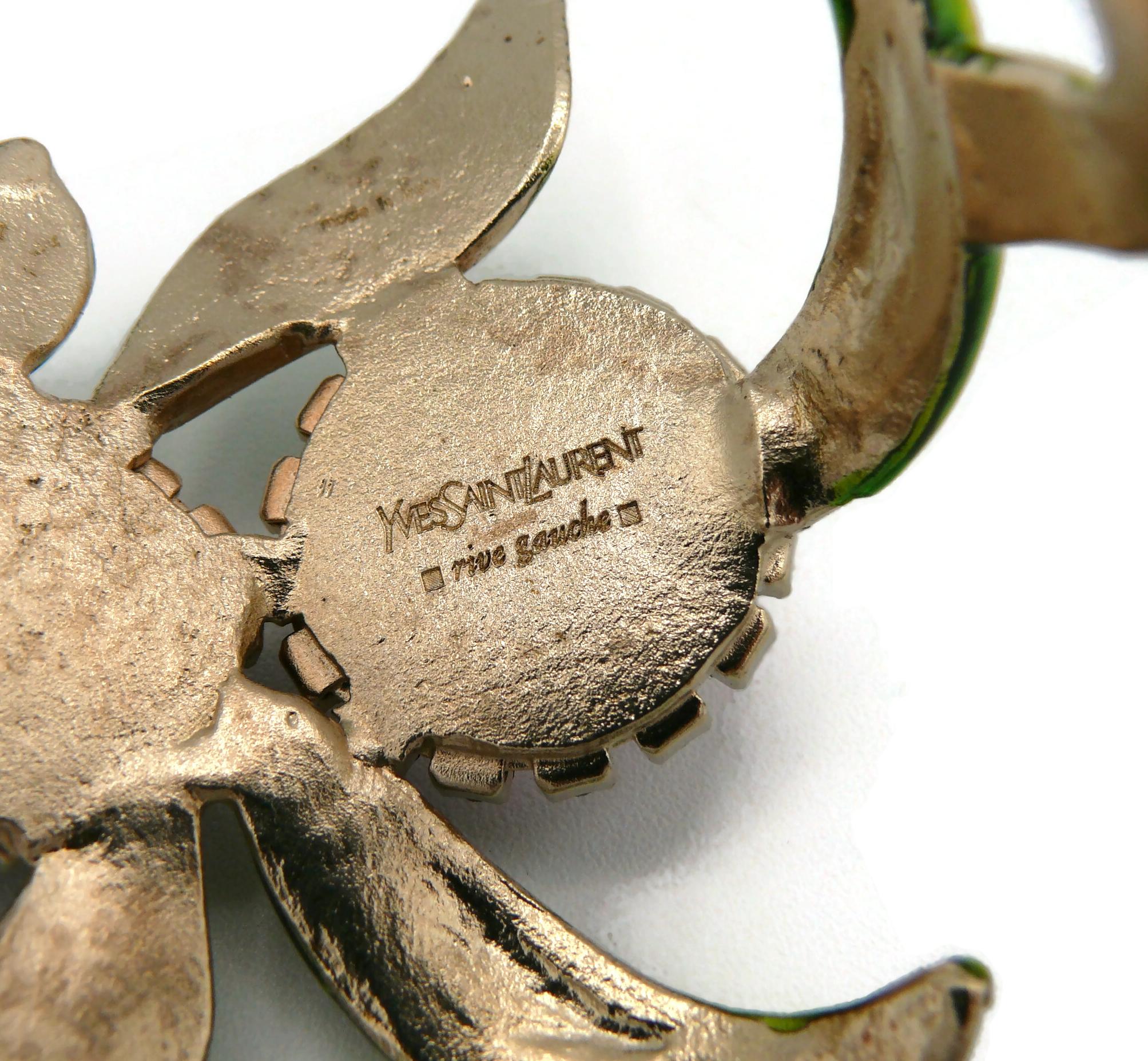 YVES SAINT LAURENT YSL by TOM FORD Paire de bracelets manchettes en forme d'orchidée ornée de bijoux en vente 13