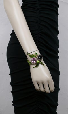 YVES SAINT LAURENT YSL by TOM FORD Pair of Jewelled Orchid Cuff Bracelets