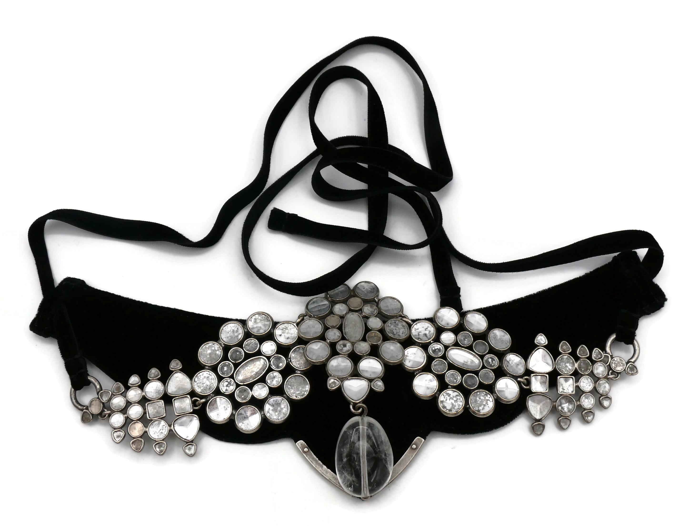Women's YVES SAINT LAURENT YSL by TOM FORD Velvet Prism Rock Crystal Choker Necklace For Sale