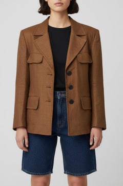 Yves Saint Laurent YSL Caramel Linen Blazer