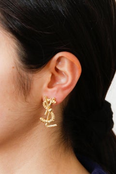 Yves Saint Laurent YSL Cassandre Gold Tone Earrings