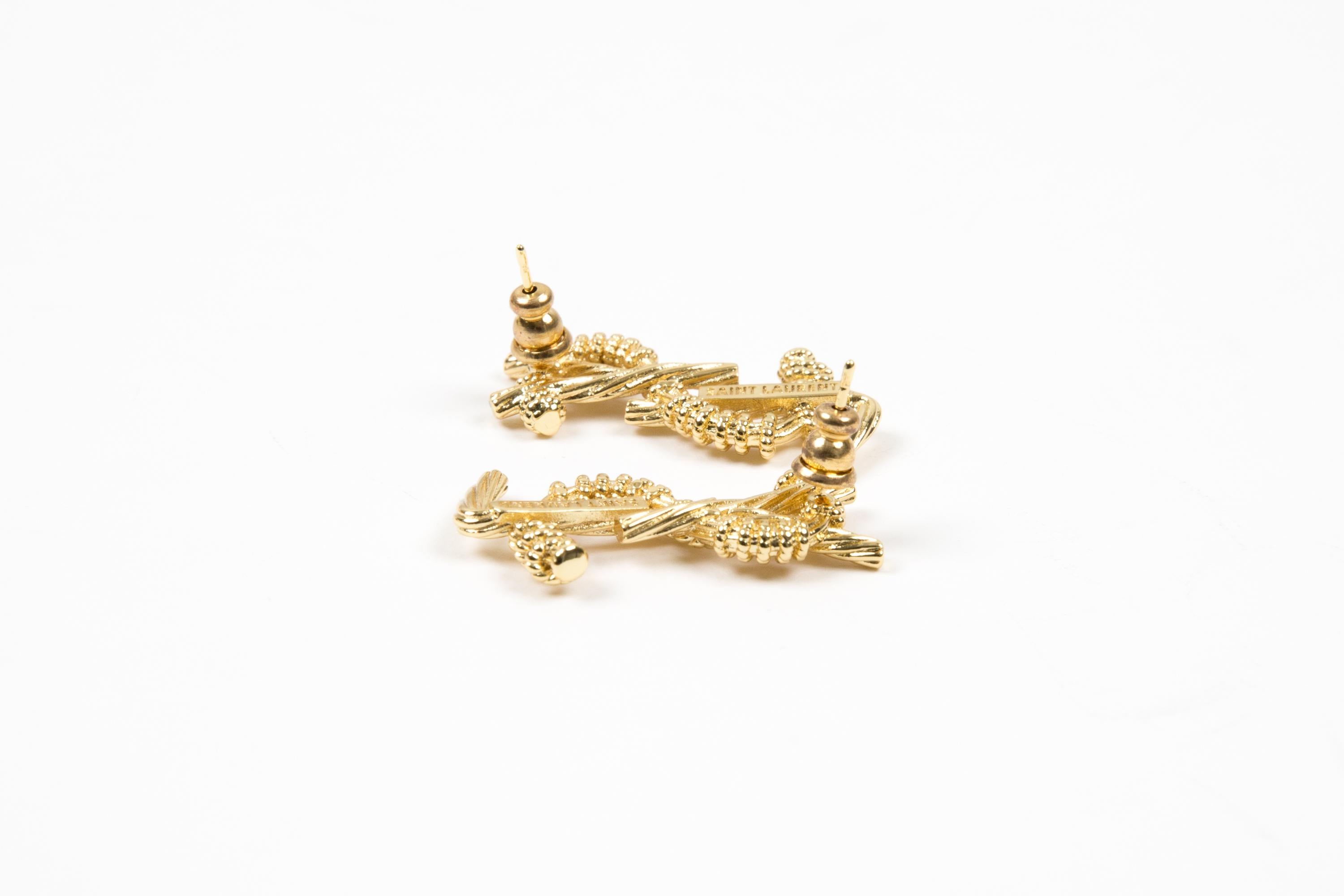 Women's Yves Saint Laurent YSL Cassandre Gold Tone Earrings For Sale