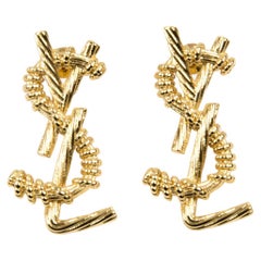 Yves Saint Laurent YSL Cassandre Gold Tone Earrings