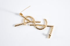 Yves Saint Laurent YSL Cassandre Gold-tone Large Braided Brooch