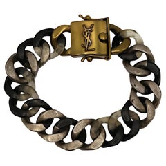 YVES SAINT LAURENT YSL Chunky Curb Chain Choker Necklace, Fall 2011