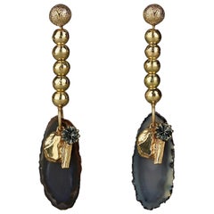 YVES SAINT LAURENT YSL Chyc Agate Drop Earrings