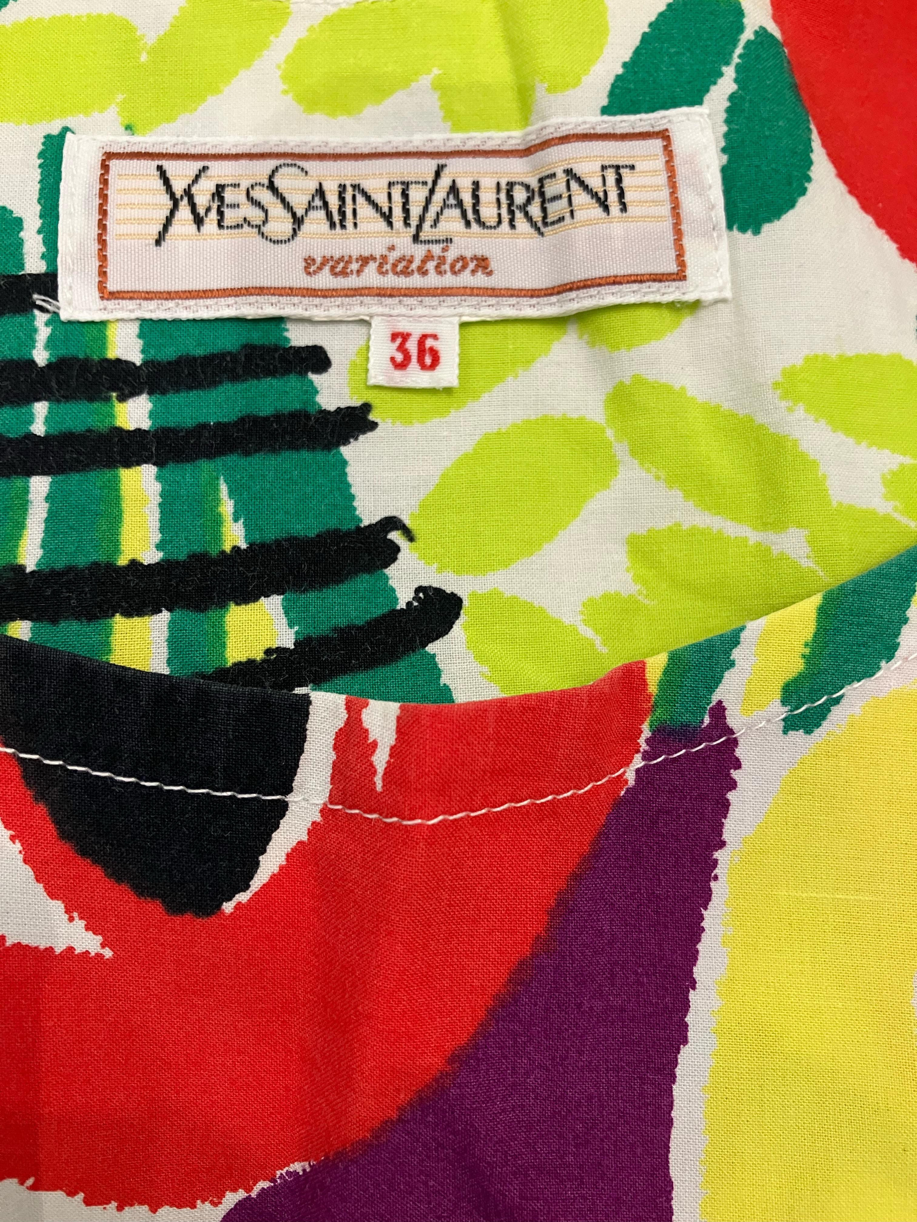 Yves Saint Laurent YSL Cotton Floral-Print Dress For Sale 1