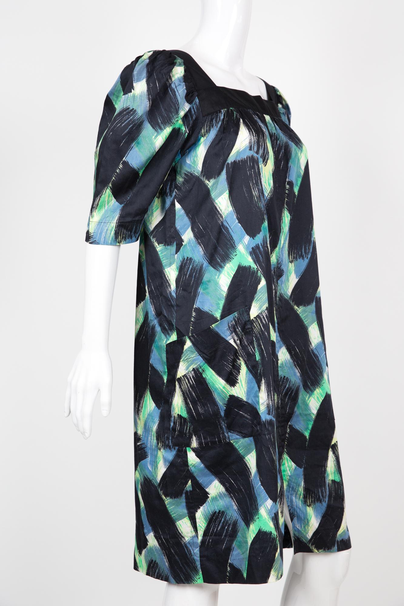 Yves Saint Laurent YSL Cotton Printed Dress In Good Condition For Sale In Paris, FR