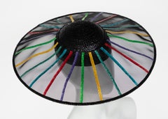 Yves Saint Laurent YSL Couture Collectors Black Rainbow Hat, 1980s