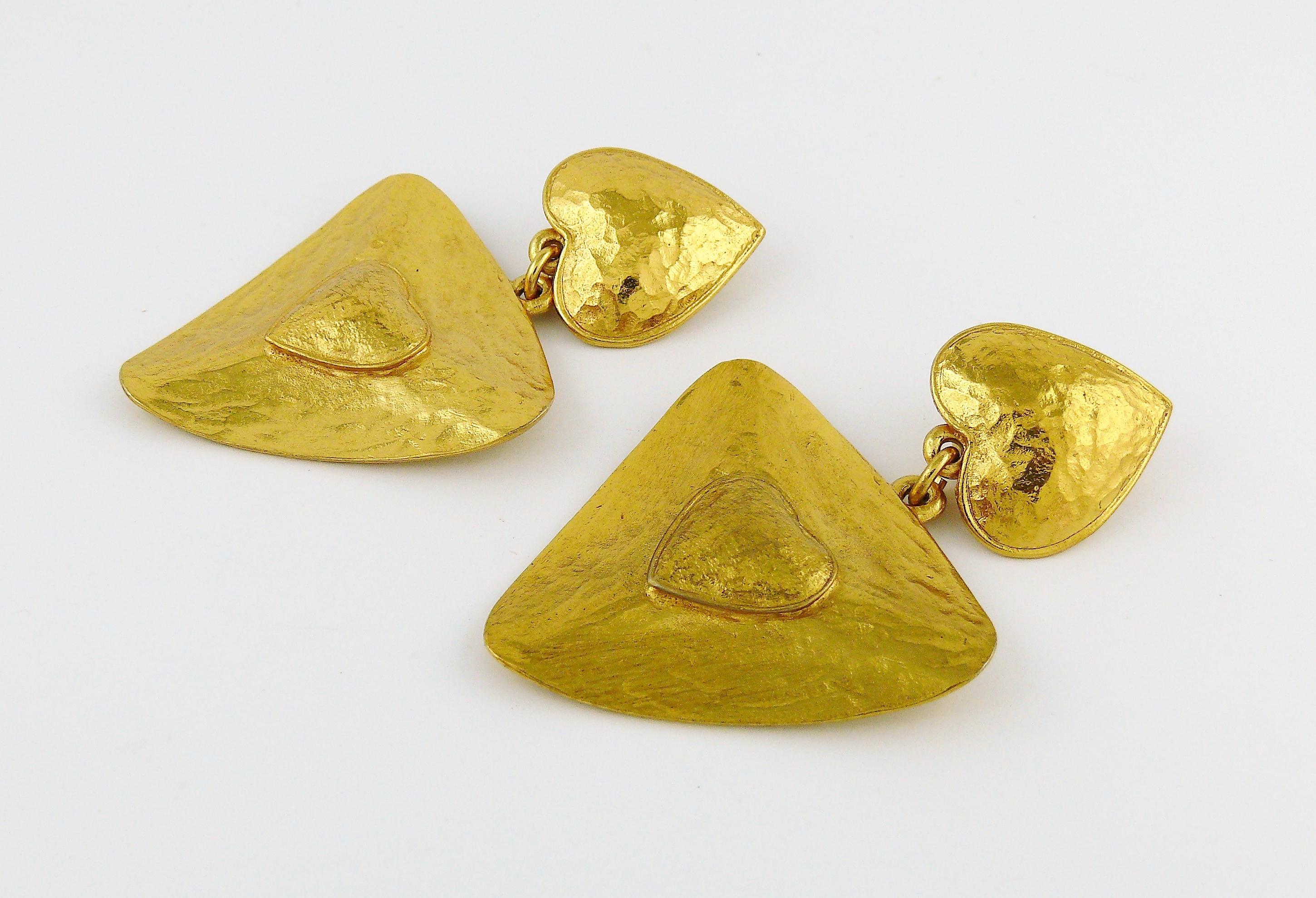 ysl heart earrings gold