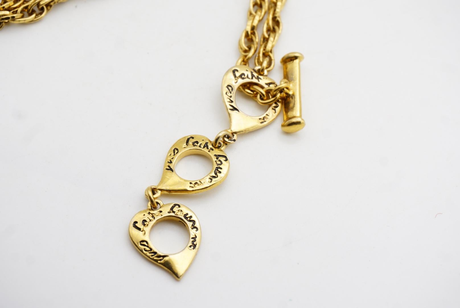 Yves Saint Laurent YSL Collar largo calado de cristal con doble hoja colgante en venta 8