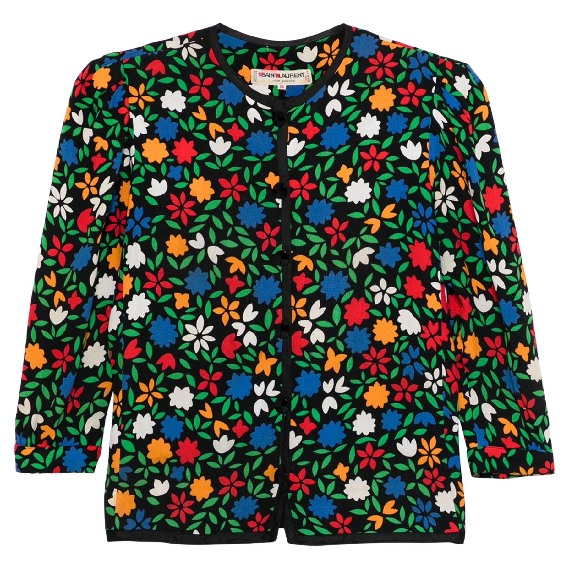 Yves Saint Laurent YSL Floral-Printed Jacket For Sale