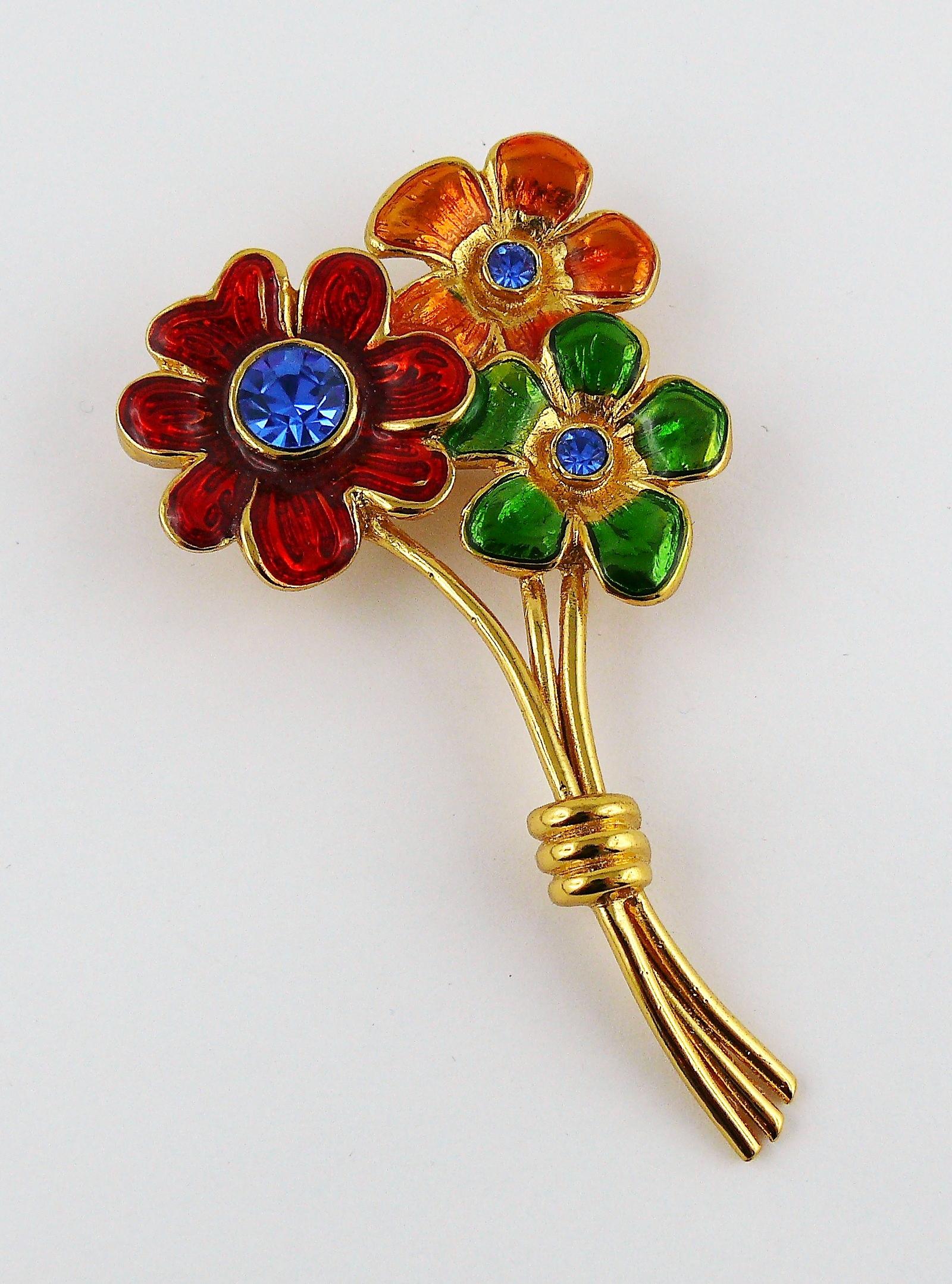 Yves Saint Laurent YSL Floral Spray Brooch In Excellent Condition In Nice, FR