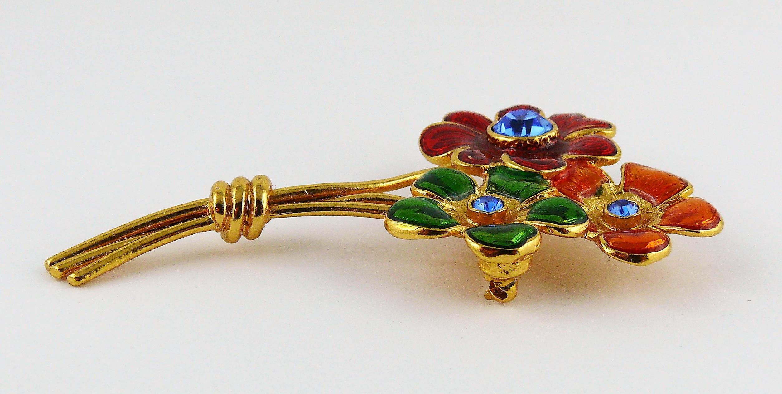 Women's Yves Saint Laurent YSL Floral Spray Brooch