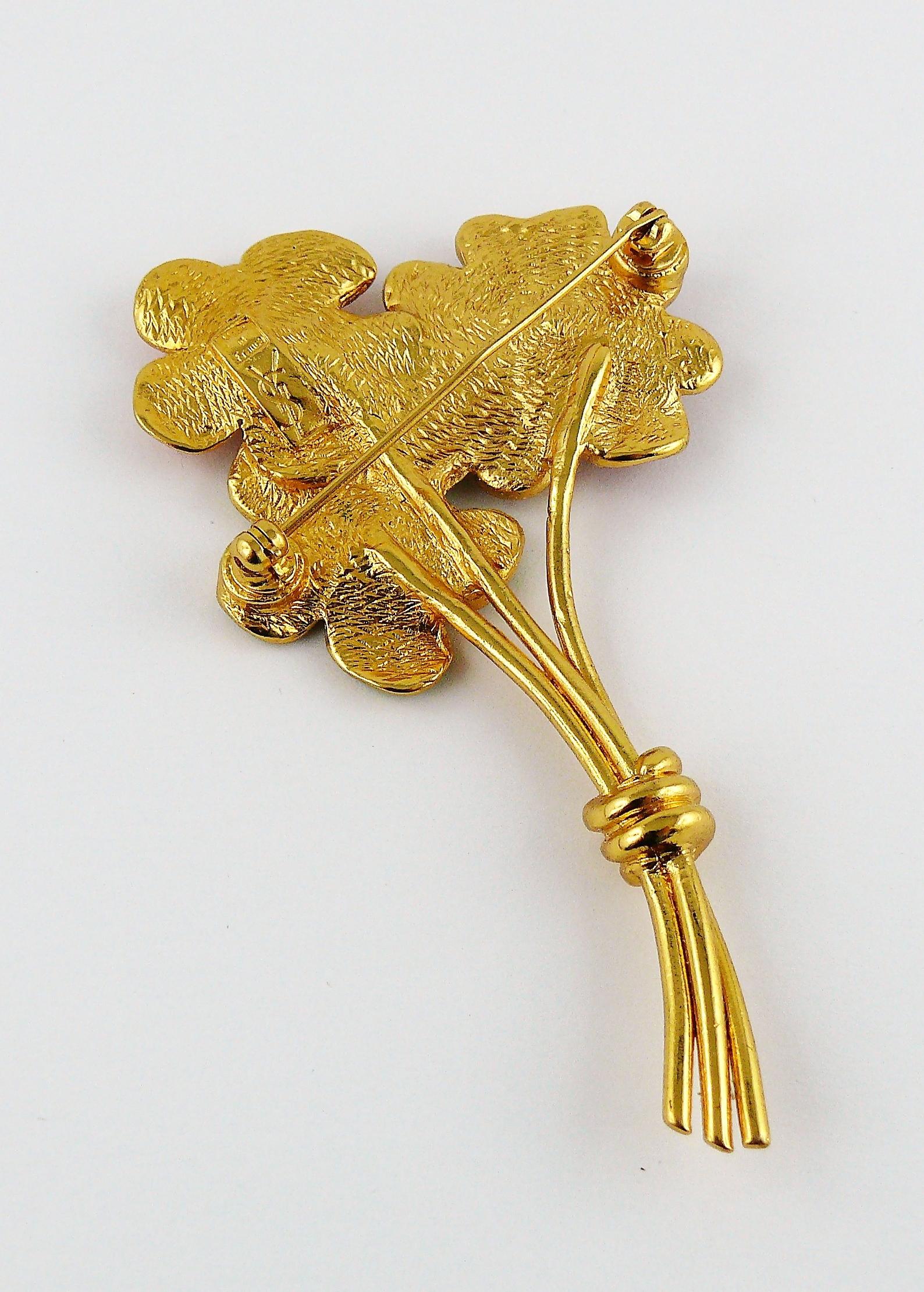 Yves Saint Laurent YSL Floral Spray Brooch 2