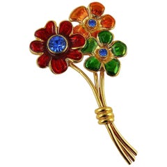 Yves Saint Laurent YSL Floral Spray Brooch