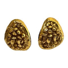 Yves Saint Laurent (YSL) Gilt Nugget Earrings
