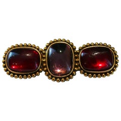 Yves Saint Laurent YSL Broche Bar Cabochons en verre