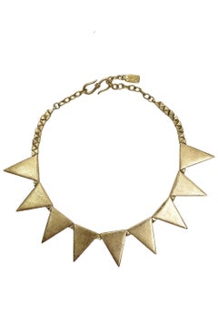 Yves Saint Laurent YSL Gold Spike Necklace 1980s