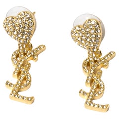 Yves Saint Laurent YSL  Goldfarbene Cassandre-Anhänger-Ohrringe