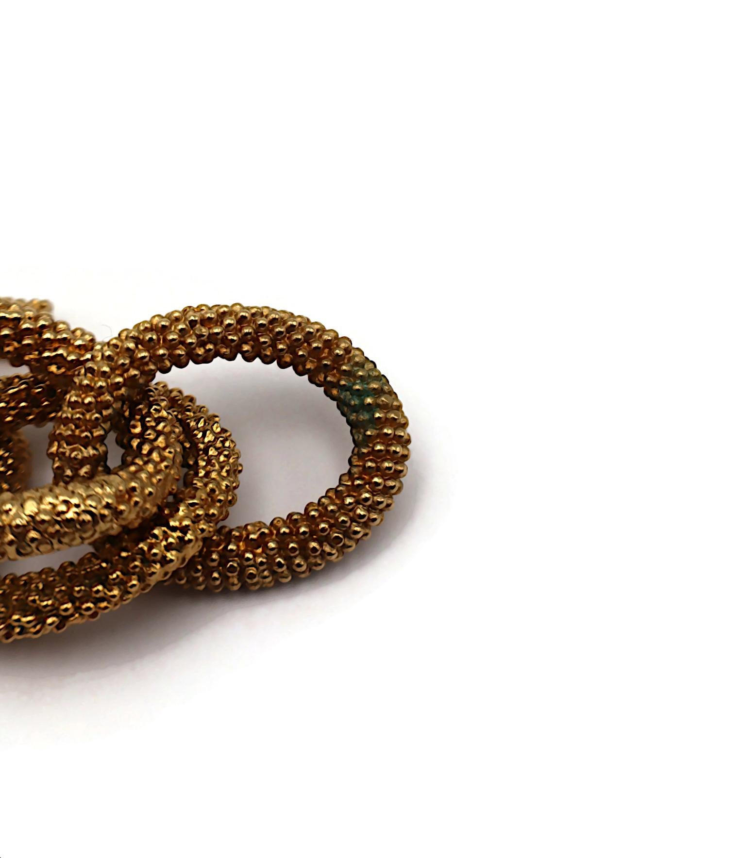 YVES SAINT LAURENT YSL Bracciale con catena e logo in oro in vendita 11
