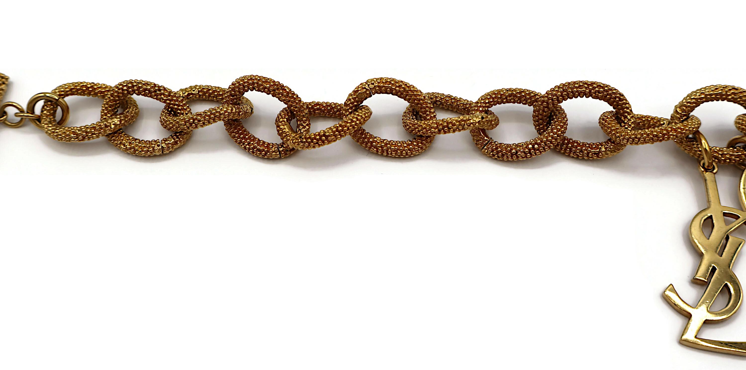YVES SAINT LAURENT YSL Collar Logotipo Cadena Dorada en venta 1