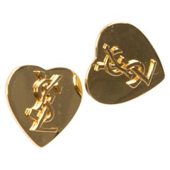 Yves Saint Laurent Boucles d'oreilles coeur en or 2.5X2.5