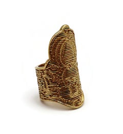 Yves Saint Laurent YSL Bague en dentelle de couleur or