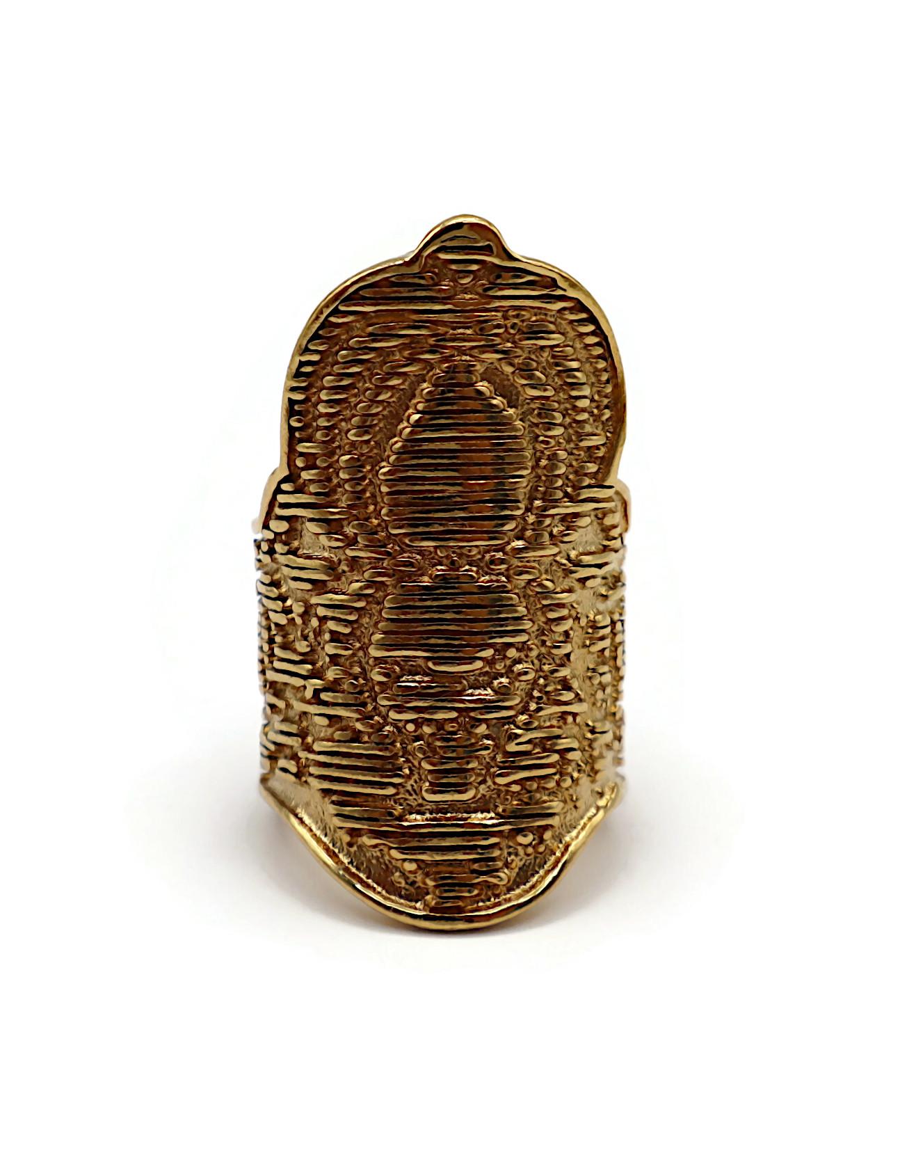 Yves Saint Laurent YSL Gold Tone Lacy Ring In Good Condition For Sale In Nice, FR